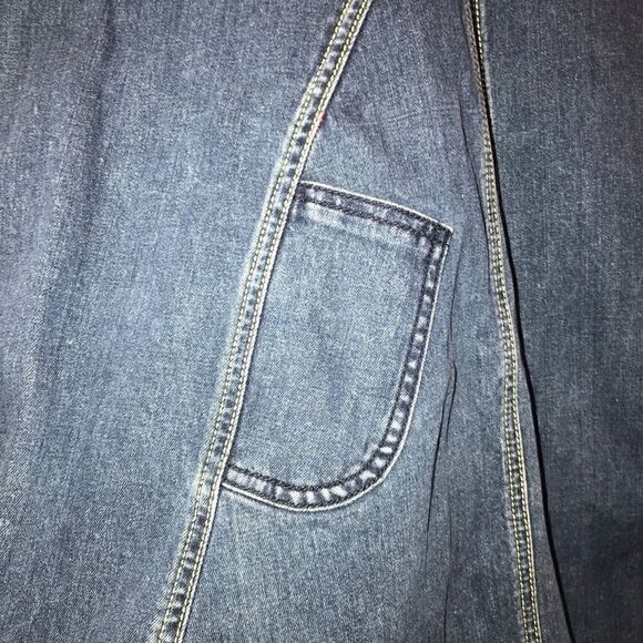 Free people dark wash long denim high low skirt - Picture 6 of 12